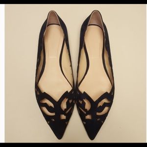 Zara blue suede flats. Size 9